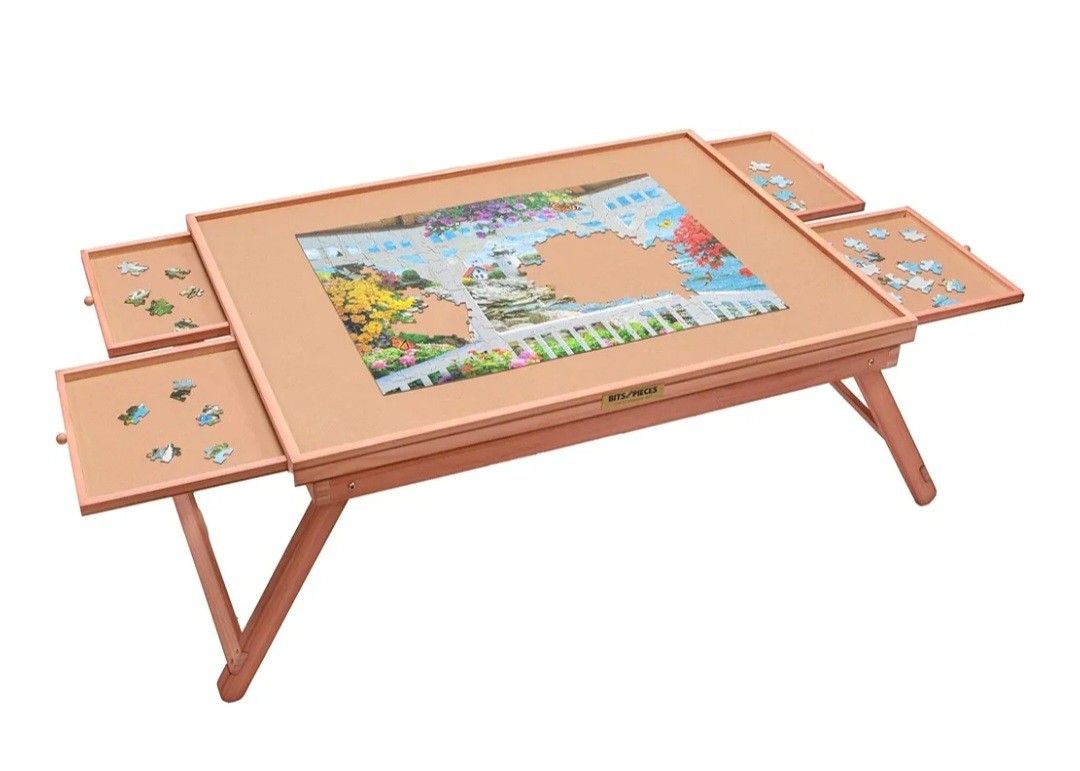 Jumbo Puzzle Tray Lounger with Cover, Legs, and Storage Drawers - 1500 pc Puzzle Accessories