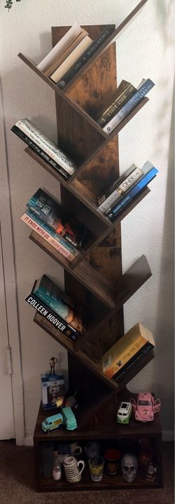 Dark brown bookshelf