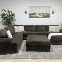 Large Brown Sectional Couch  - Delivery Available 
