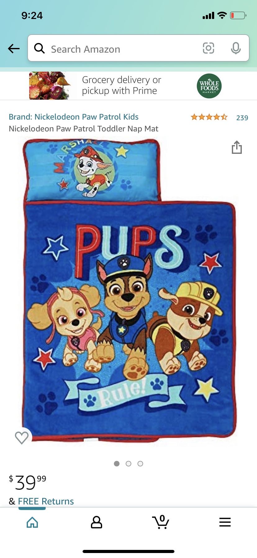 Paw Patrol Nap Mat 