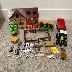Kids toddler Farm Animals Barn House Toy Play set