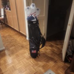 GOLF BAG Black With USA Logo with headcovers and putter cover
