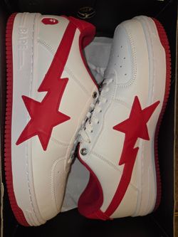 BAPE Bapesta Low-Top Sneakers White Red