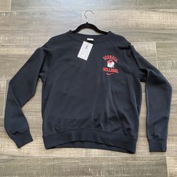 NEW Nike Boys Medium Georgia Varsity Fleece Crewneck - Black
