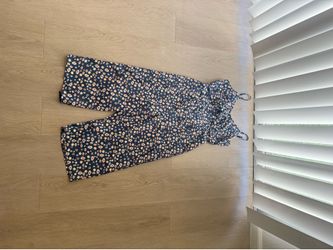 Navy blue floral jumpsuit