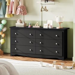 GZ683 Black Wooden Dresser