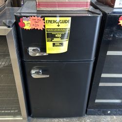 Black 2 Doors Fridge Freezer Mini Fridge 