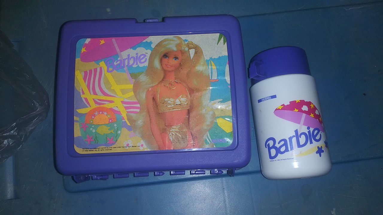 Old Skool Barbie Lunch Box with Thermos