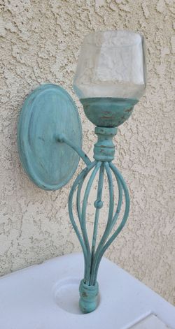 Rustic Turquoise Wall Sconce