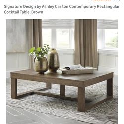Signature Design by Ashley Cariton Contemporary Rectangular Cocktail Table - NEW