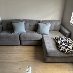 Couch With Pillows/ Table That Extends With Chairs 