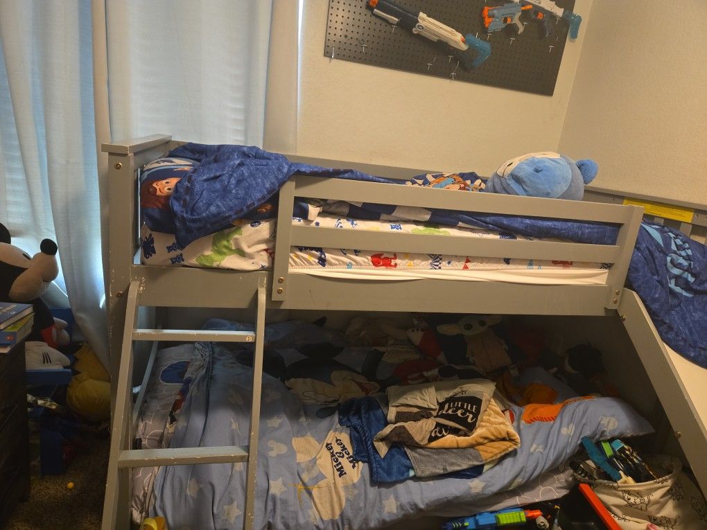 gray Bunk beds