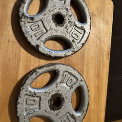 2 Two CAP Barbell Standard Cast Iron Weightlifting Plates