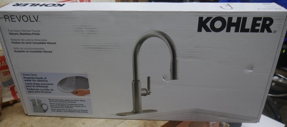 Kohler Revolv R34619-VS Single Handle Pull Down Sprayer Faucet -Brand New.