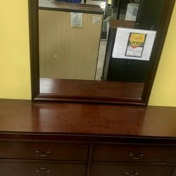New brown dresser and mirror