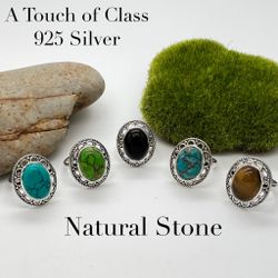925 Silver Natural Stone Ring / Wholesale Pricing!