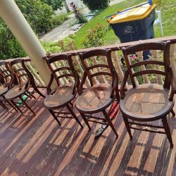 Matching Chairs 6 Need Wicker Replaced Otherwise Sturdy $60