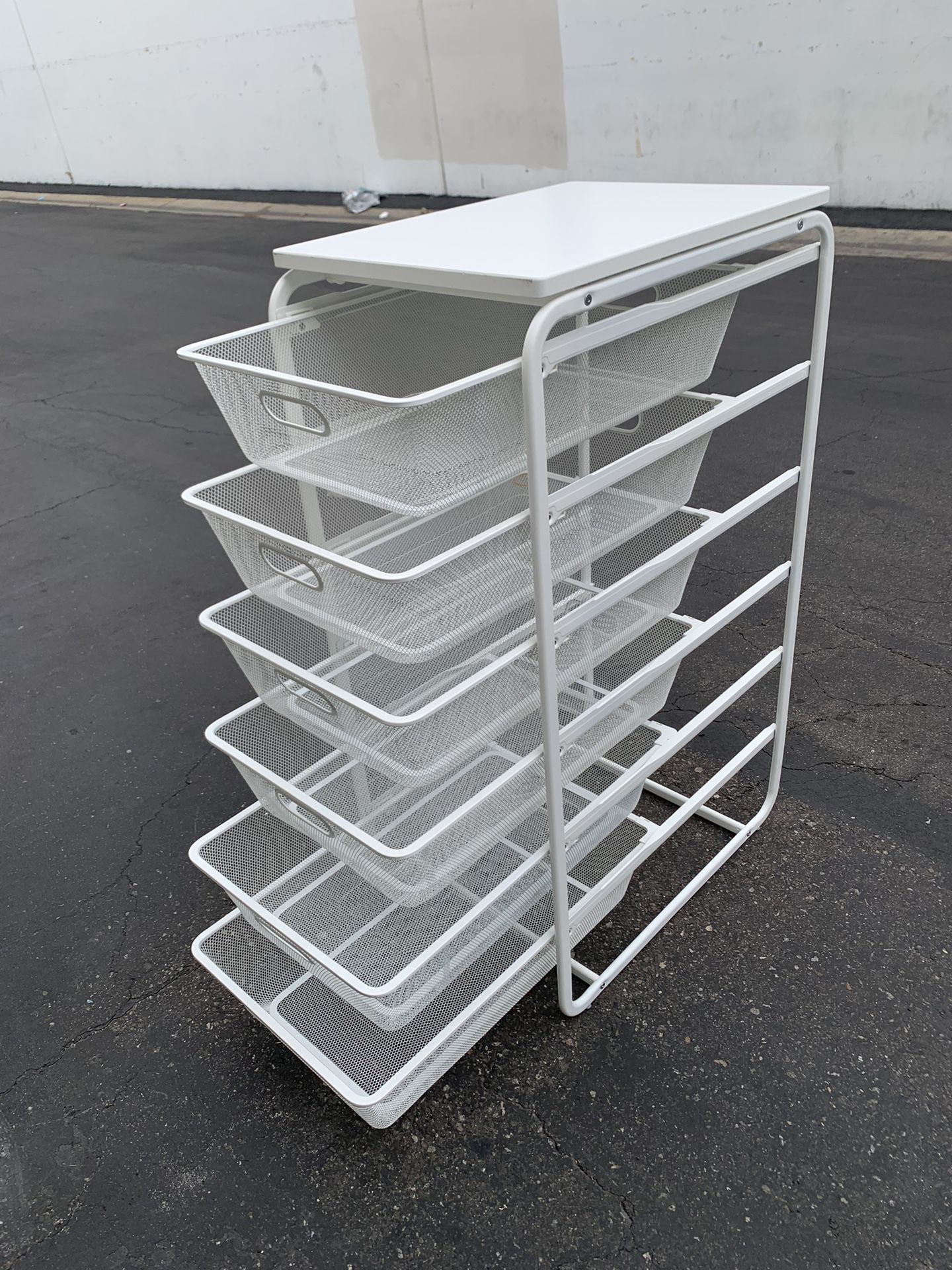 IKEA Algot Frame w/ 6 Baskets & White Top Shelves Very Good Condition