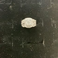 White Gold Doul Band With .03 Shoulder