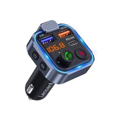 LENCENT FM Transmitter in-Car Adapter,Type-C PD 20W+ QC3.0 Fast USB Charger