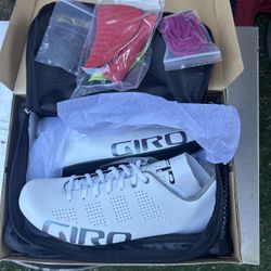 Giro Empire  ACC Women Size 9 white reflective, cycling shoes