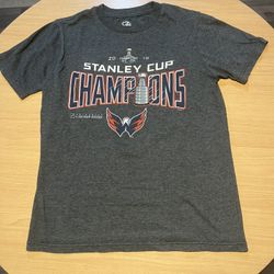 Kid’s NHL Washington Capitals Charcoal Gray Short Sleeve Tee, Size: M (10/12)