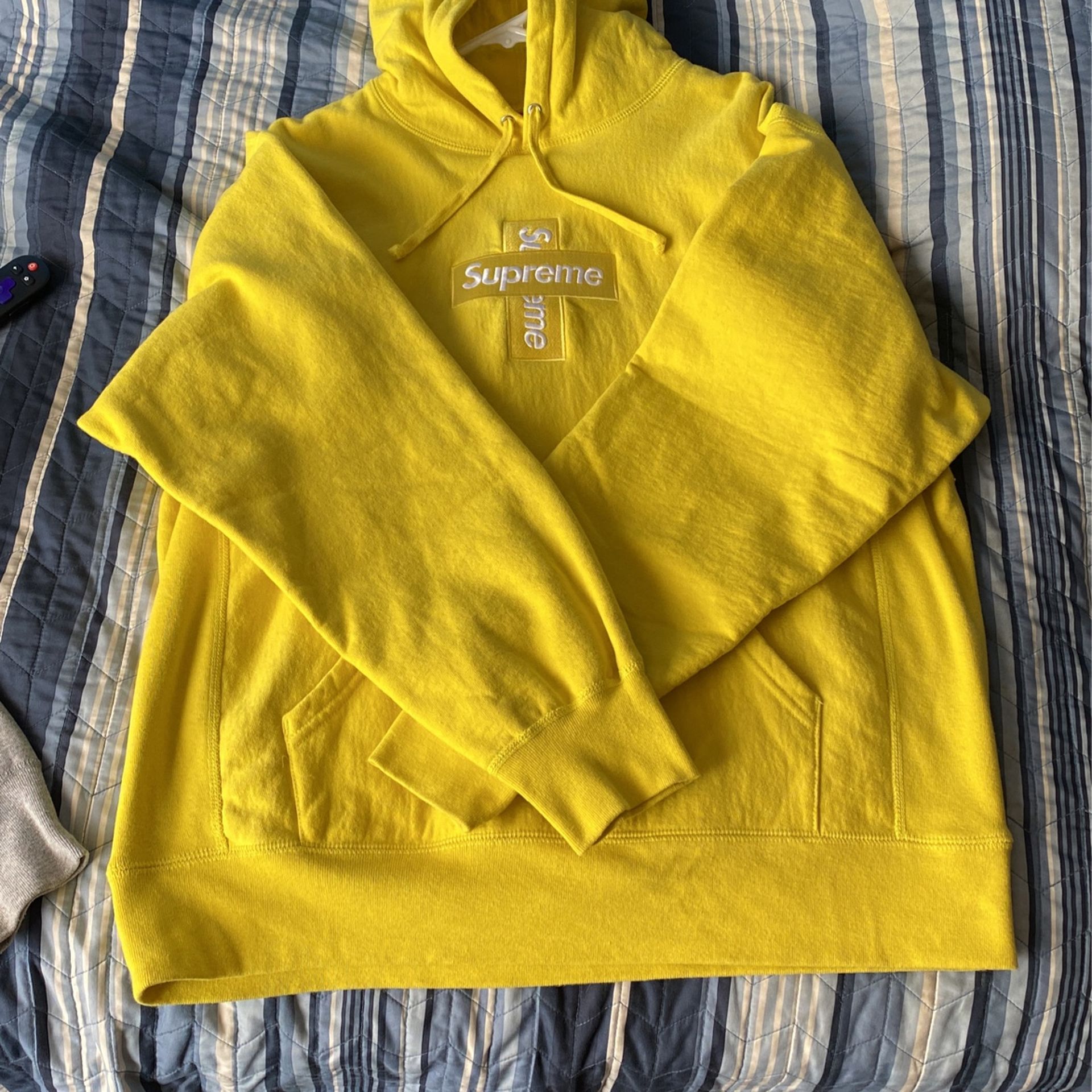 Supreme Yellow Cross Box Logo Hoodie
