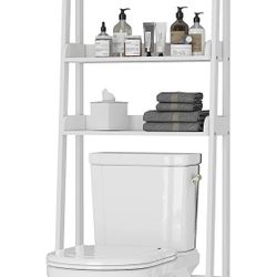 UTEX 3-Shelf Bathroom Organizer Over The Toilet, Bathroom Spacesaver (White)
