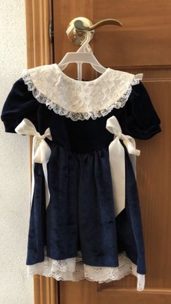 Navy and cream Christmas dress - Size 3T