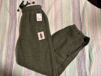 NWT Free People FP Movement Fleece Jogger Pants Olive Green XS Drawstring $228⁠