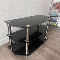 Black Tempered Glass Tv Stand 