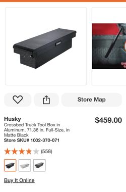 Husky Crossbed Truck Tool Box in Aluminum, 71.36 in. Full-Size, in Matte Black