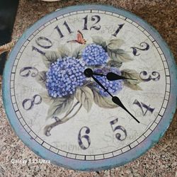 $10  BLUE HYDRANGEA WALL CLOCK
