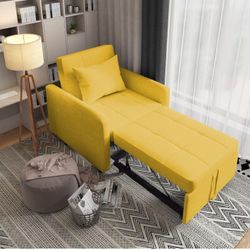 Convertible Chair Bed 3-in-1,Sleeper Chair Bed, Convertible Sleeper Chair Bed,Adjust Backrest Into a Sofa,with Pillow,Lounger Chair,Single Bed,M