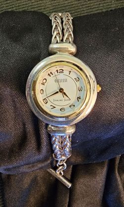 Vintage Ecclissi Women's Sterling Silver Braided Link Watch - 7" Works W/New Battery