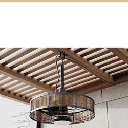 20" Boho Plug in Ceiling Fan with Light 