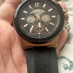 Mens Michael Kors Dylan Automatic Black Silicone Watch