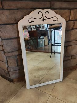 White bedroom wall mirror 31x18