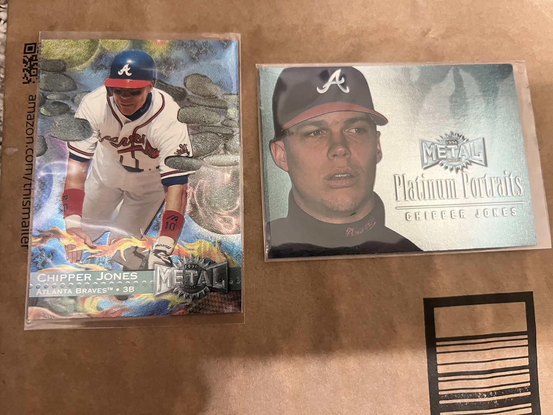 1996 Fleer Metal Platinum Portraits Chipper Jones Atlanta Braves