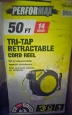 Performax 50 FT Tri-Tap Retractable Cord Reel