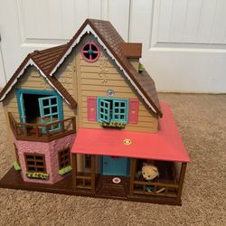 Li'l Woodzeez Toy House with Furniture 20pc - Honeysuckle Hillside Cottage