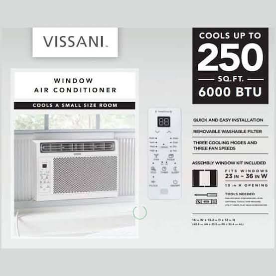 Vissani Window Air Conditioner 6000 BTU