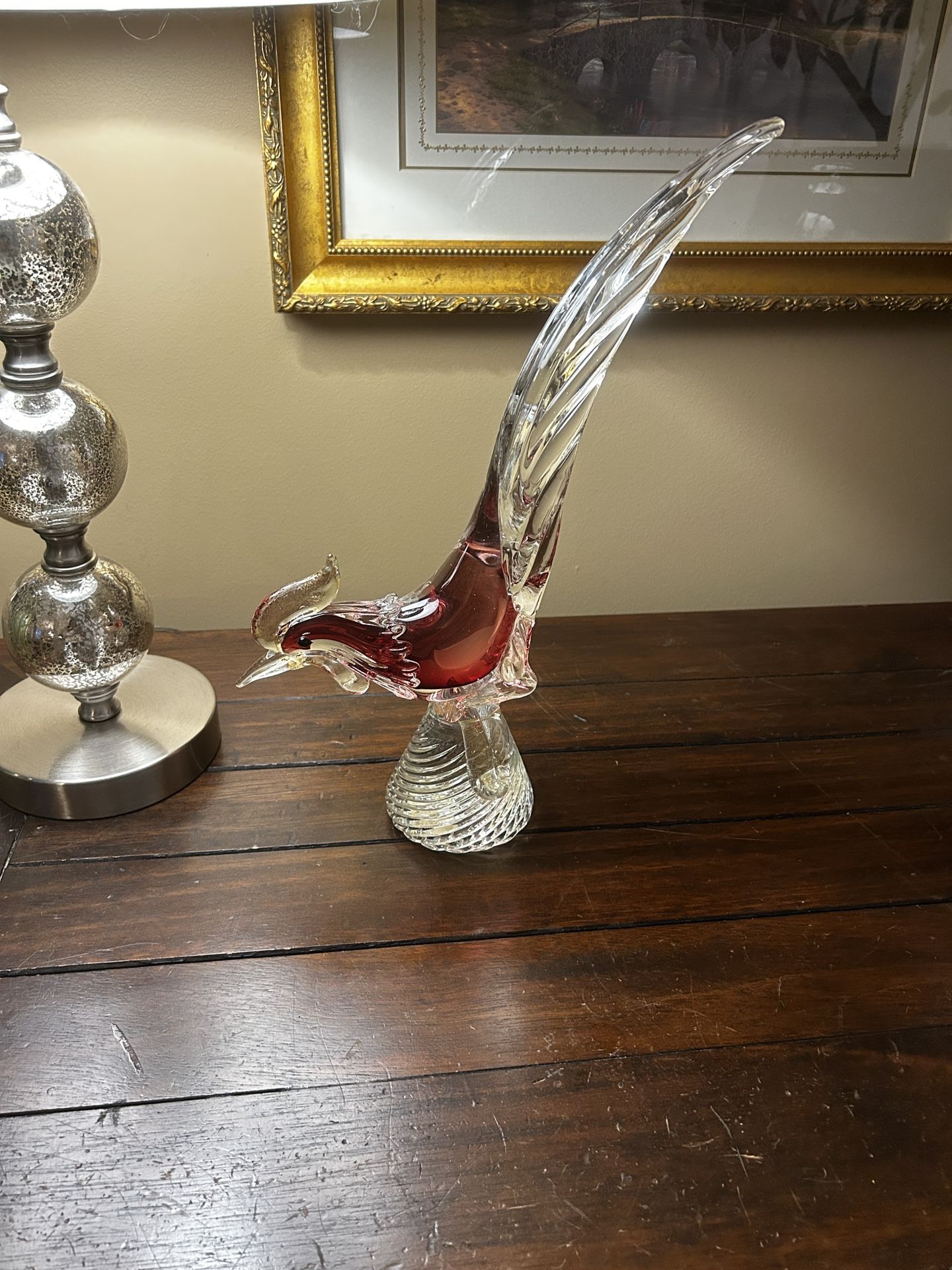 Vintage Murano Glass Roadrunner Pheasant Bird