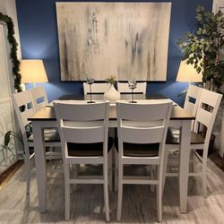 Beautiful Counter Height Dining Set Great Condition!!! Table With Leaf And 8 Chairs! I Can Deliver