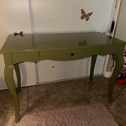 Pier 1 Imports green desk with middle drawer