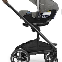 Nuna Car seat + Base, Grow Sibling Seat Lounge And Stroller