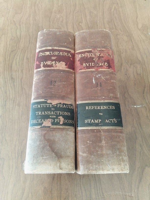 1907.  And  1908  Encyclopedia Of Evidence Books