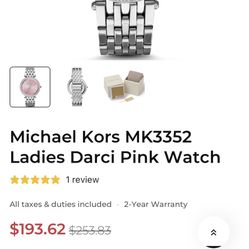 Women’s Michael Kors Pink Darci Watch 