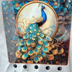 Handmade Peacock Acrylic Suncatcher 