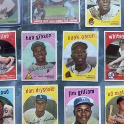 1959 TOPPS BASEBALL NEAR SET (457/572) Bob Gibson RC , 28 High #’s, Hank Aaron Stars
